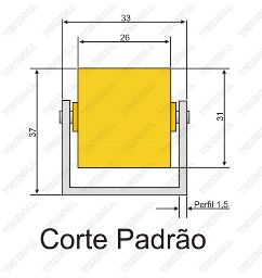Dimensões do rodízio da Série Pesado Galvanizado